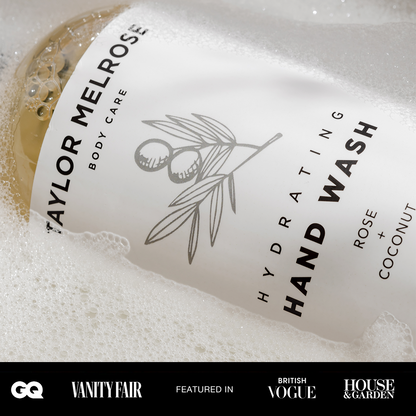 Taylor Melrose Hydrating Hand Wash 16.9 oz - Vegan Foaming Hand Soap Dispenser with Vitamin B5 Coconut & Rose Aroma, Lemon Oil Paraben-Free, Cruelty-Free, Moisturizing with Aloe Vera & Shea Butter Taylor Melrose ®